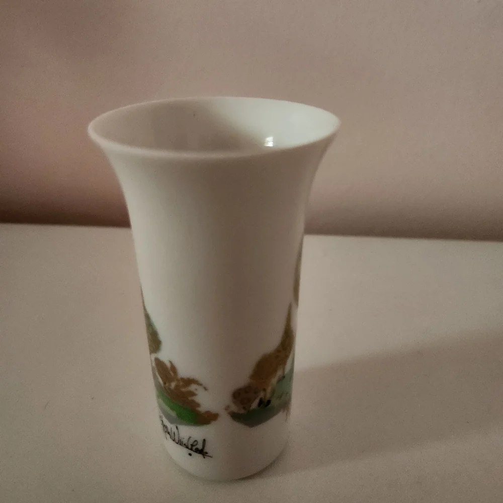Rosenthal Bjorn Wiinblad Commedia Dell Arte Bud Vase Musician Bell Player 3.5